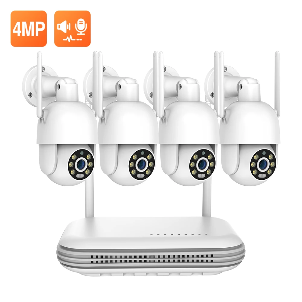 IP security camera system wifi 5MP 8CH Wireless PTZ NVR Kit Two-way Audio Night Vision CCTV Video Surveillance Camera Set