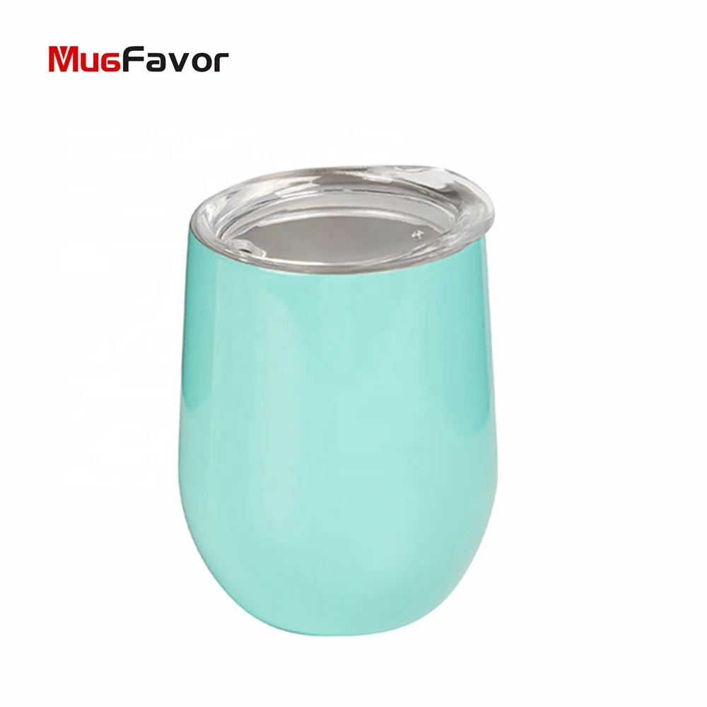 MugFavor Personalized Sublimation Custom 12oz Coffee Mug Stainless Steel Double Wall Tea Water Cup Stemless Wine Tumbler WineC12