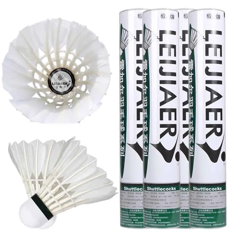 Leijiaer 1002  cheap goose shuttlecock factory sale  badminton shuttlecock feather welcome OEM and ODM