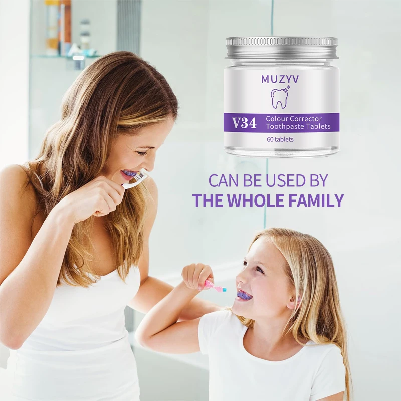 Однотонная зубная паста в таблетках