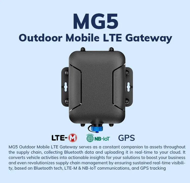 Outdoor Waterproof Ble Gateway Wireless Smart Industrial  LTE-M Nb-IoT Gateway for GPS Tracking
