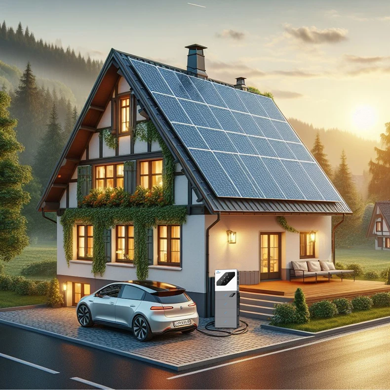 MESS Solution Solar Powered EV Charging Station 7KW Micro Solar Energy Storage System for EV Charger with Mono Half Panels