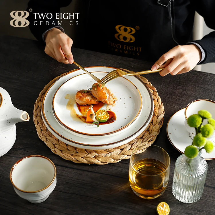 Hot Sale Wholesale Ceramic China Plates For Restaurant Round Custom Ceramic Plates Supplier Ceramic Dinner Plates for Weddings