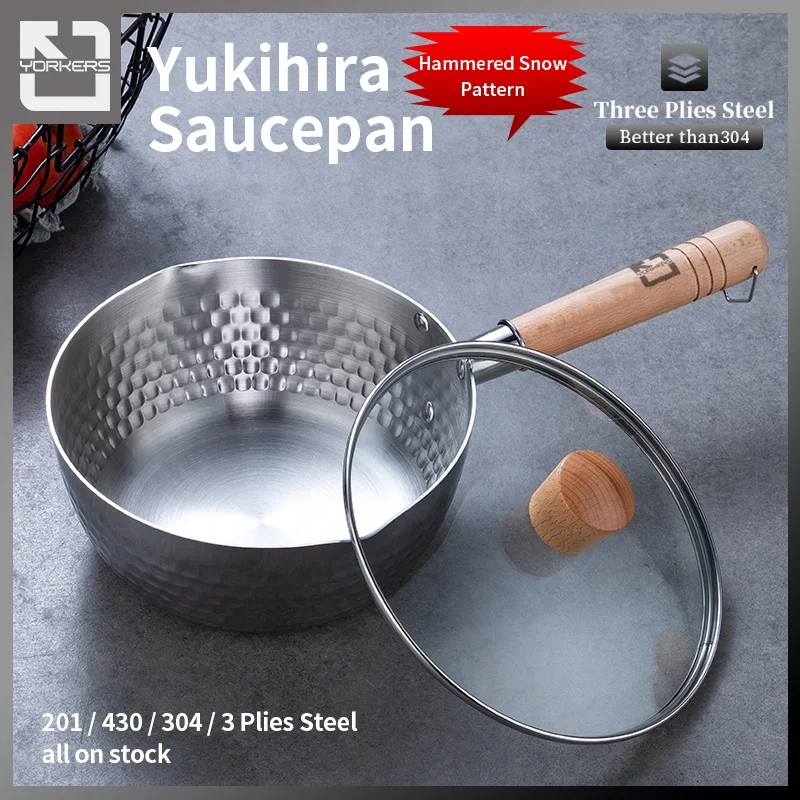  Японская кастрюля Yukihira из нержавеющей стали 304 прямой заказ оптовая продажа кухонная Индукционная посуда суповые и стоковые
