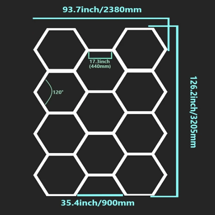 Hexagon Detailing Workshop Lights Led For Car Shop And Garage Ceiling honeycomb lights Work Garage Led Light
