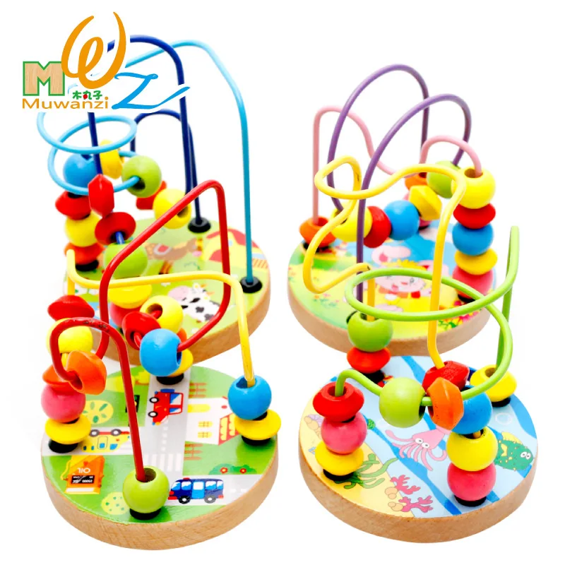 Bead Maze Toy for Toddlers Wooden Colorful Roller Coaster Educational Circle Toys Learning Preschool Toys Birthday Gifts