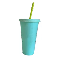 Drinkware 710ml Straw Cup With Lid Color Changing Coffee Reusable Cups Plastic Tumbler Matte Finish MugMugs