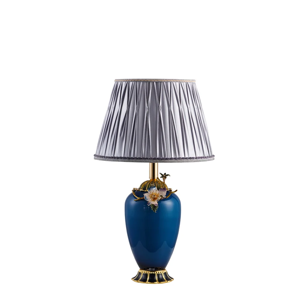 NOSHMAN Lampara de mesa Living Room Bedroom Bedside Lamp Stained Enamel Glass Vase Table Lamp