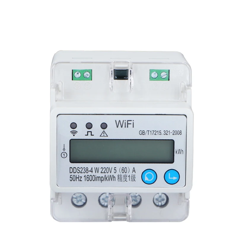 Умный измеритель электроэнергии с Wi-Fi 5(60) А 110 В 230 однофазный Din-рейка защита от перегрузки и пониженного напряжения