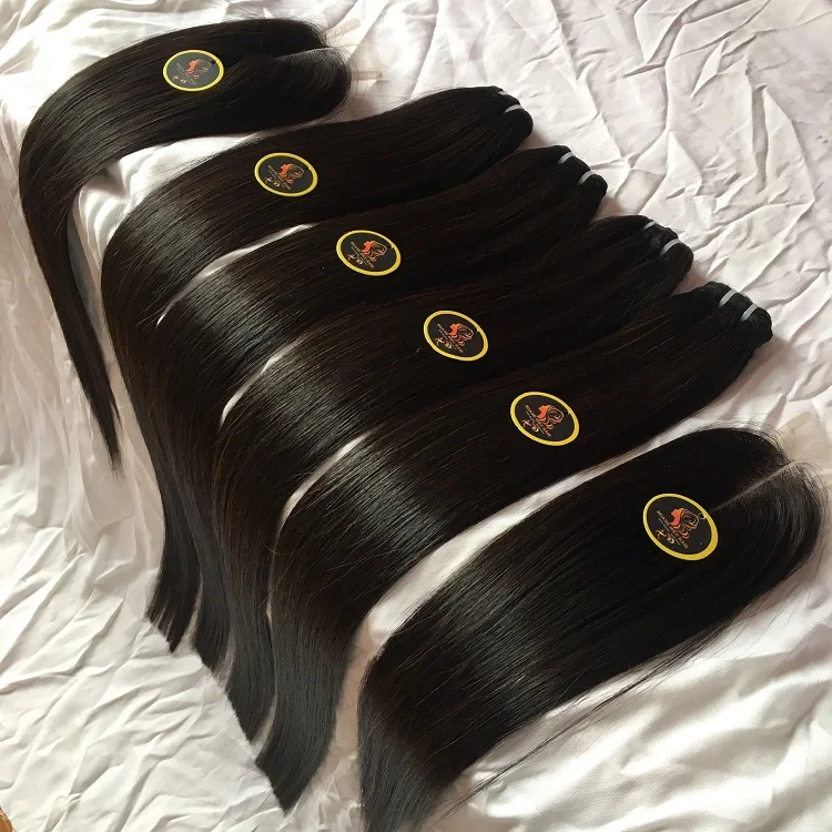 
Прямые прямые человеческие волосы с выровненной кутикулой, шелковистые прямые пучки с застежкой 