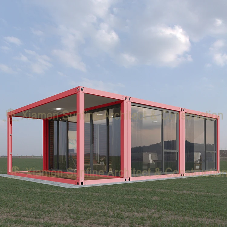 Good price 20ft mini tiny house 40ft light steel flat pack container ready prefab house