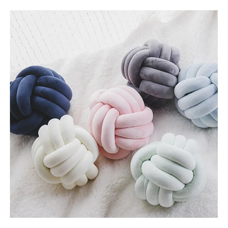 high quality mink round decor green big knot cushion pillow knot