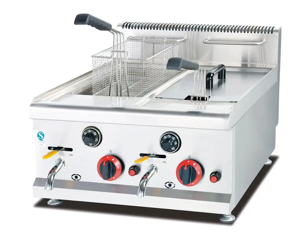 Gas deep fryer ( 2-tank / 2-basket ) / commercial turkey fryer commercial kitchen equipment