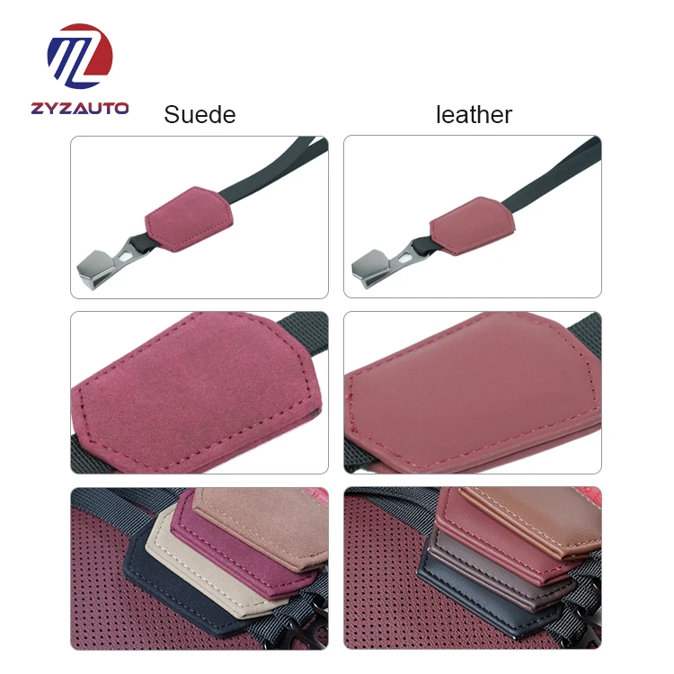ZY Non-toxic PU Leather Strappy Hook Car Headrest Hook Holder Soft Interior Decoration Auto Seat Hook