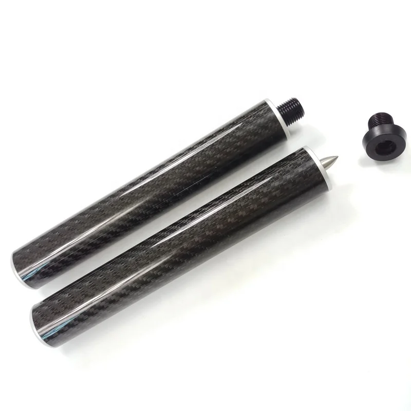 xmlivet 8inch Black Carbon Billiards Pool cue extension with aluminum for Uni-Loc cue Fast Joint Cue extenders Hotsales