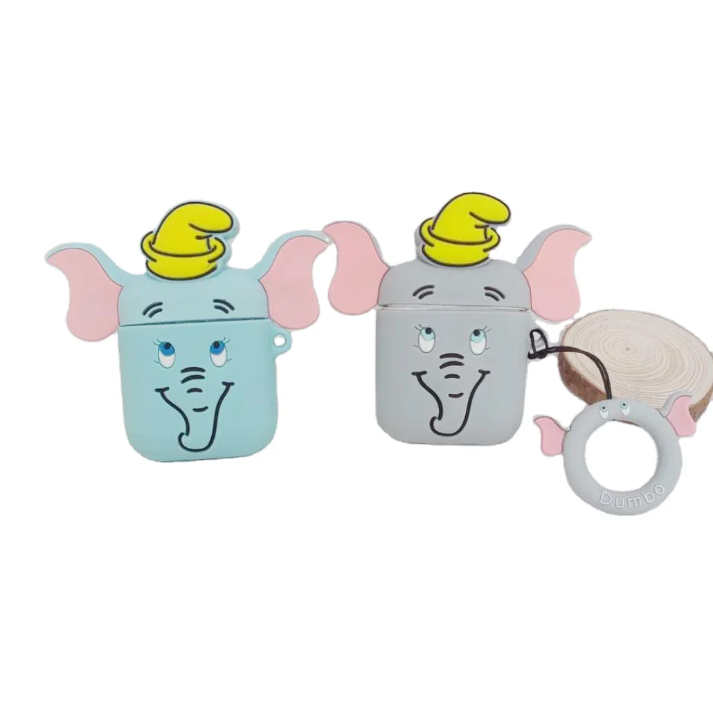 
Cute Cartoon 3D Airpods Case Earphones Silicone Protective Cover Elephant Headphones Case For The Apple Airpods Pro With Finger 