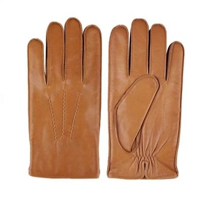Fashion Classic Sheepskin Touchscreen  Driving Leather Gloves Men Winter Gloves Warm Wool Lined Black Brown