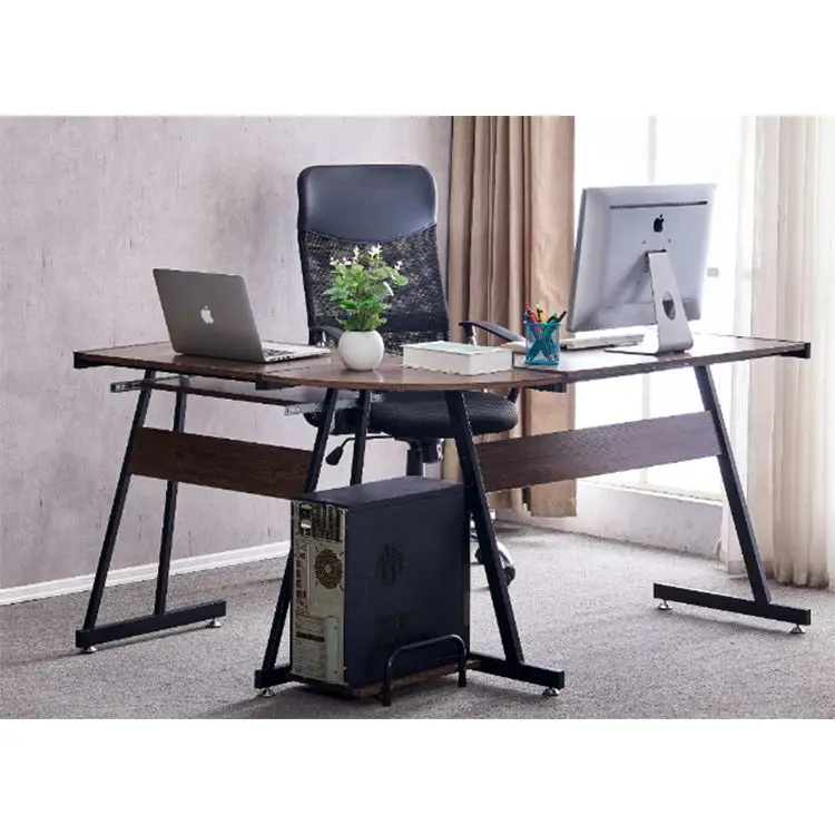 
 Рабочий угловой стол для дома и офиса, маленький металлический, черный, деревянный, Недорогой Офисный стол, Декор, современная мебель руководителя, роскошная Эргономика  