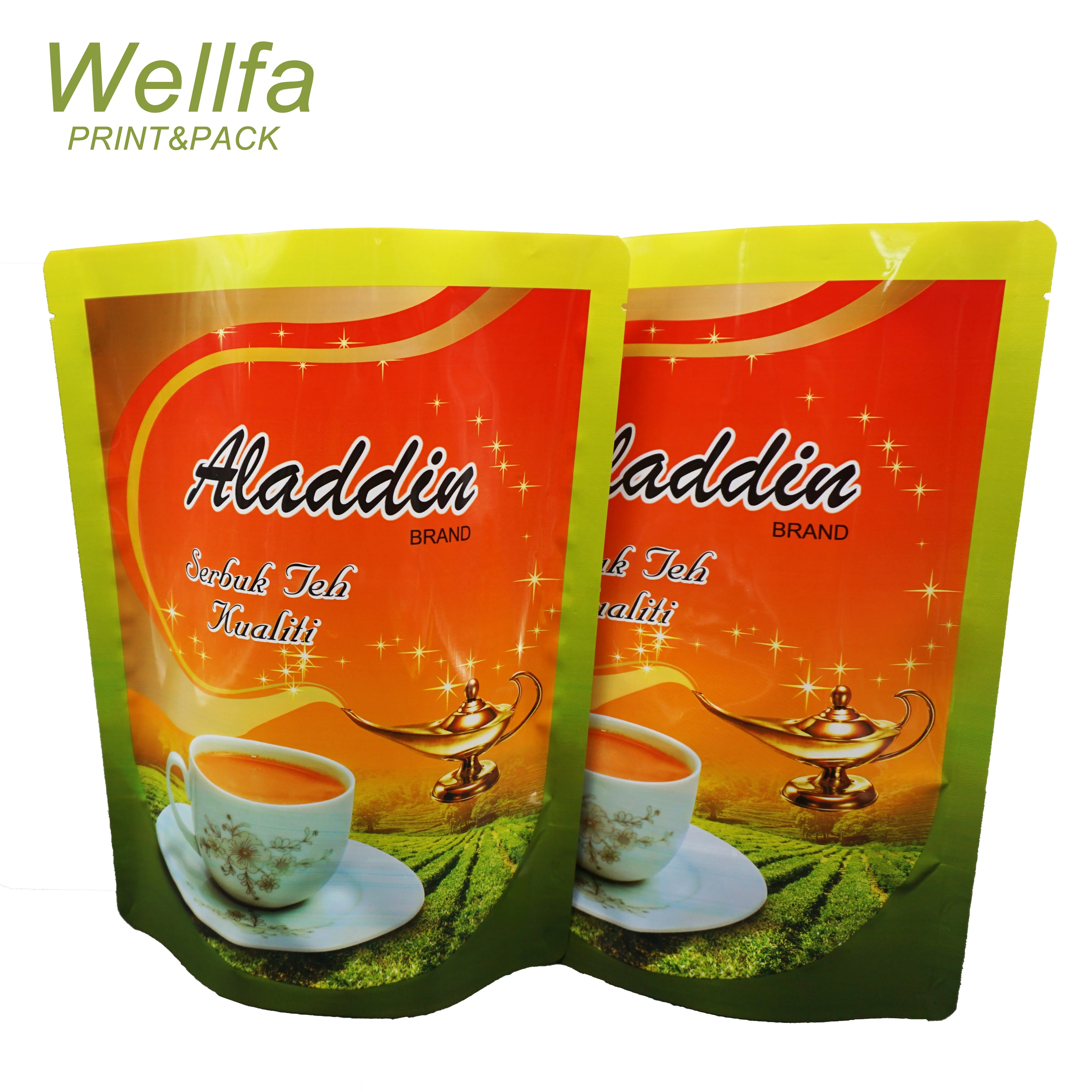 Stand up Foil Empty Tea Bags with Zipper and Individual Design for Sale