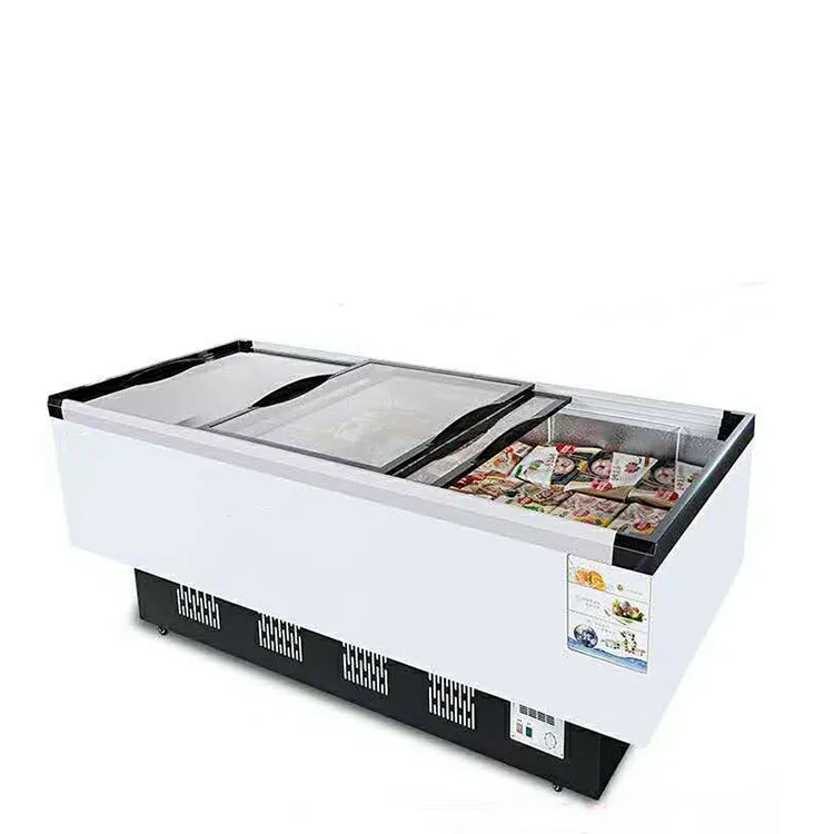 High Quality Large Single-Temperature Display freezer for Ice Cream with Removable Sliding Tempered Glass Doors and LED Light