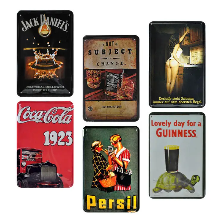 Hot Sell Good Price custom Printing retro vintage embossed metal tin hanging sign