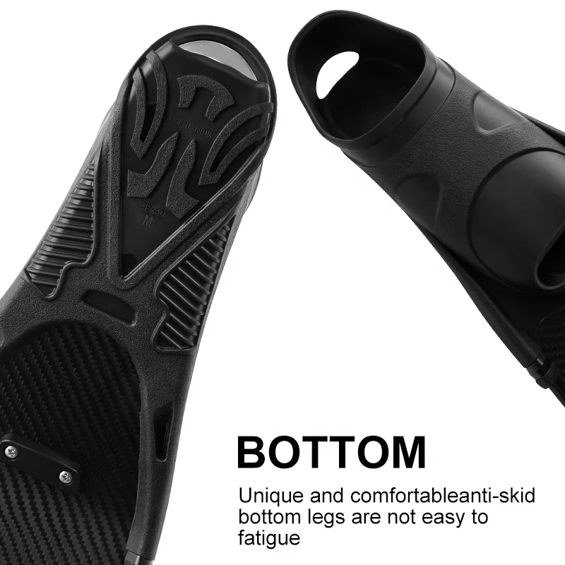 2024 Removable Snorkeling Flippers Foot Pocket Free Diving Fins Pure Carbon Fiber Soft Long Blade Freediving Fins For Adult