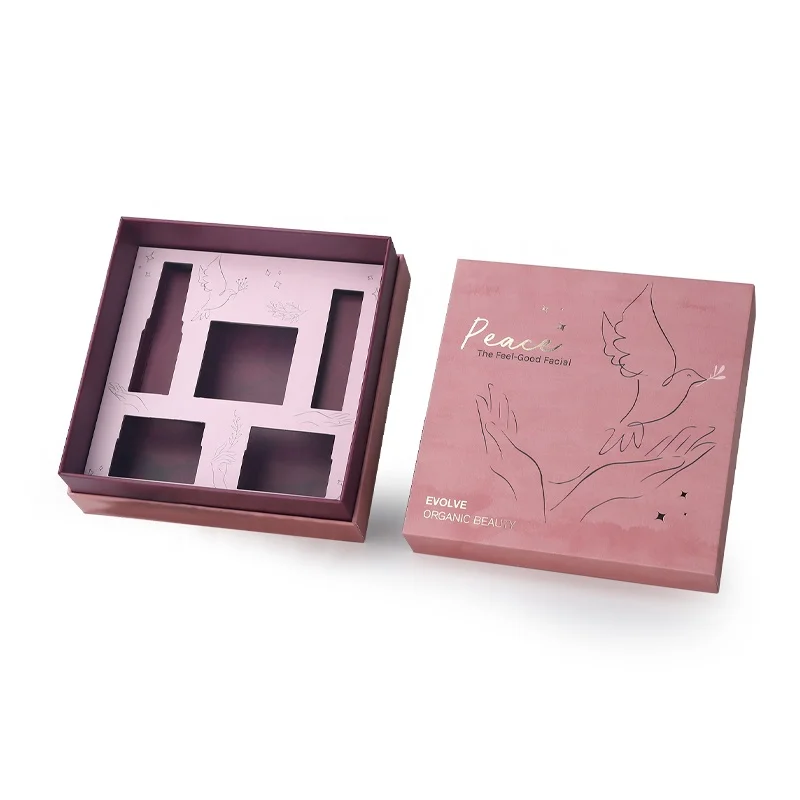 Essential Oil Roller And Box Cosmetics Lid Bottom Pink Cosmetic Packaging Set Present Boxes For Skincare Cute Christmas