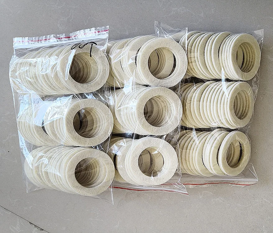 
Custom supply various shapes felt spare part product felt ring seal 