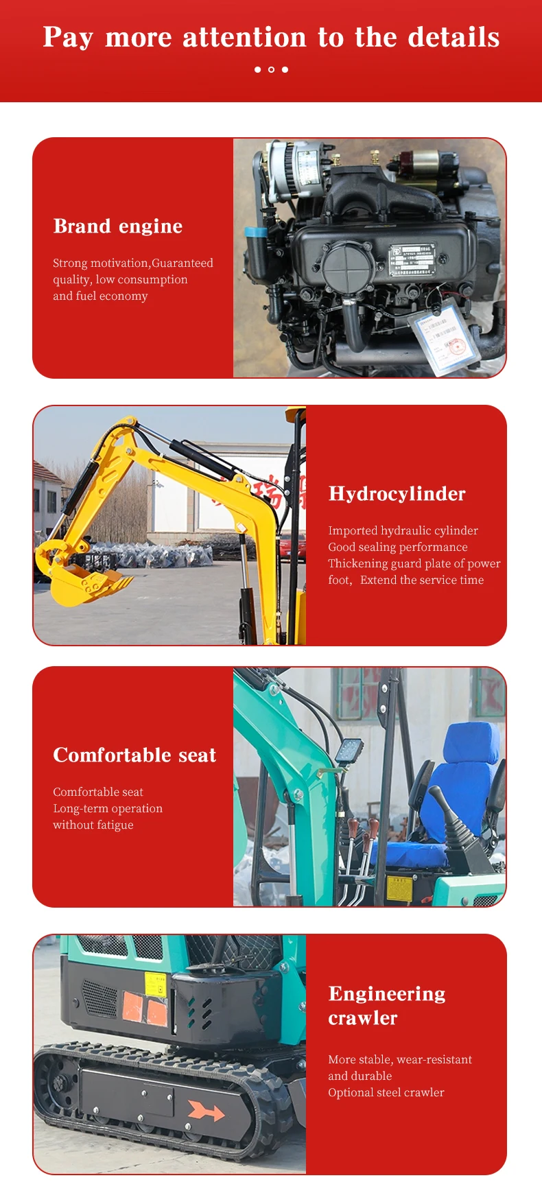 Hydraulic Digging Small Digger 0.6 Ton Garden Machine EPA/EURO Mini Crawler Excavators
