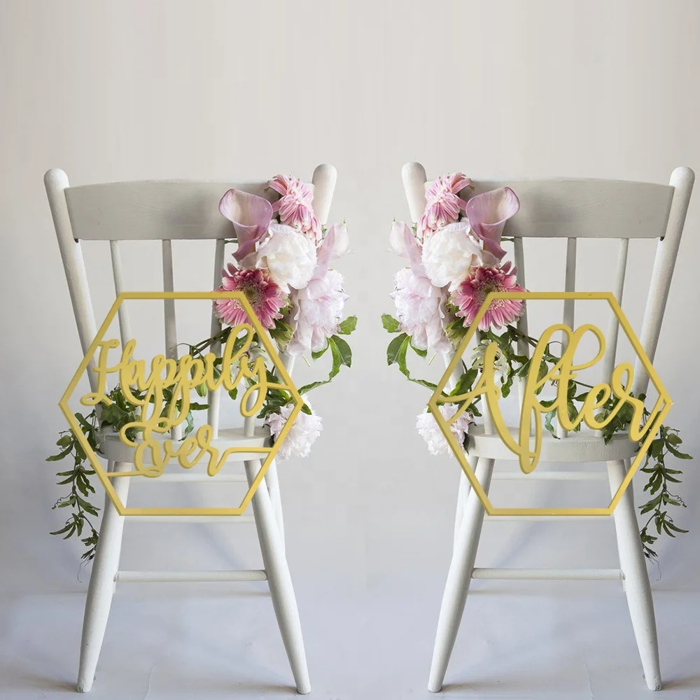Новые товары TX 2019 акриловые знаки на стулья для свадьбы с надписью «Happy Ever After» Mr