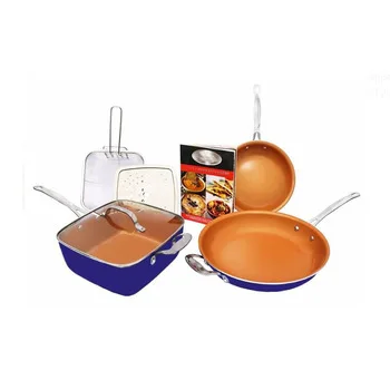 Popular Classic Fashion Copper Color Non Stick Ceramic Cooking Frying Pan Dishwasher Safe Panci With Stainless Steel Handle