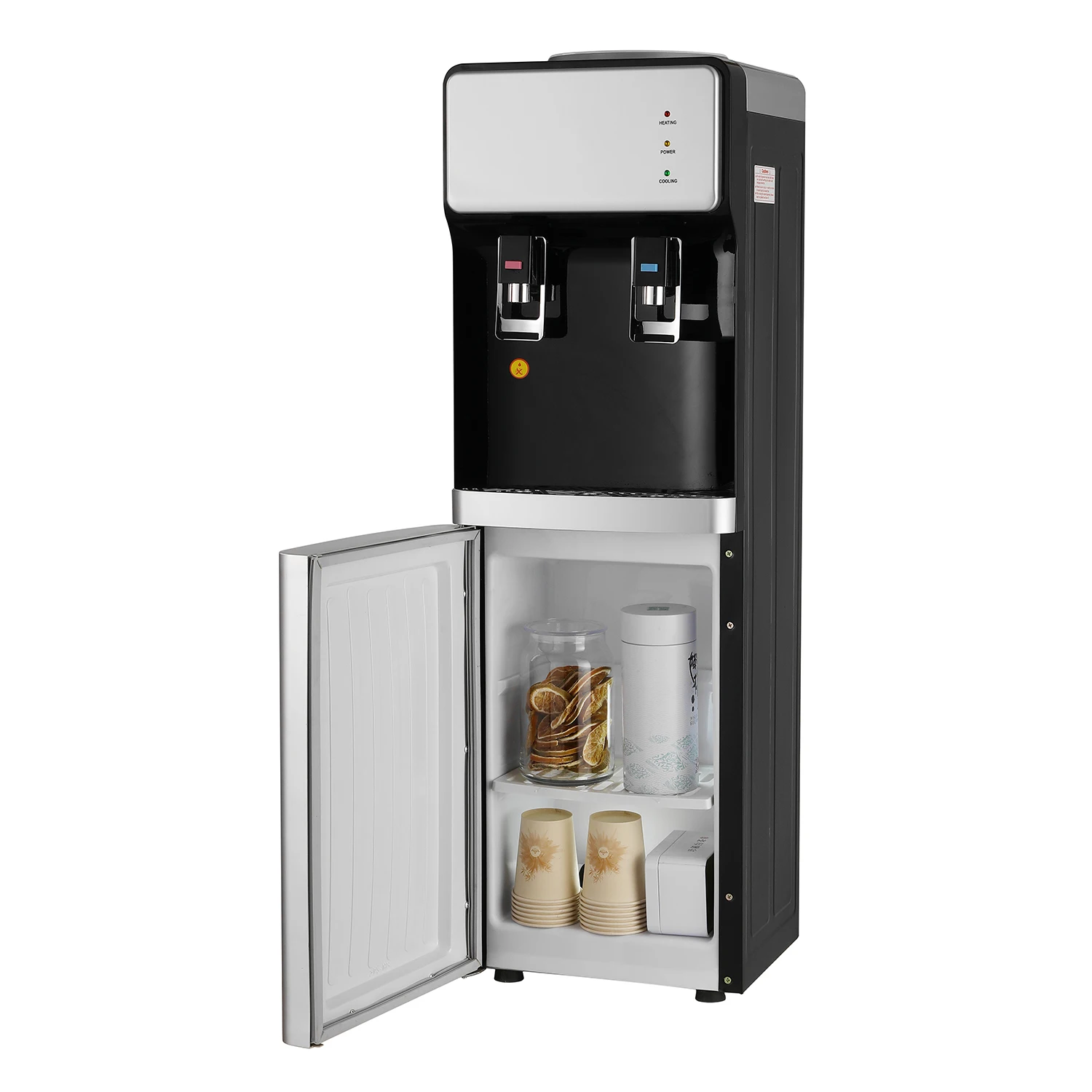 New Arrival Compressor Cooling With Refrigerator R134a Top Loading Hot And Cold With Cup Holder Standing Water Dispenser