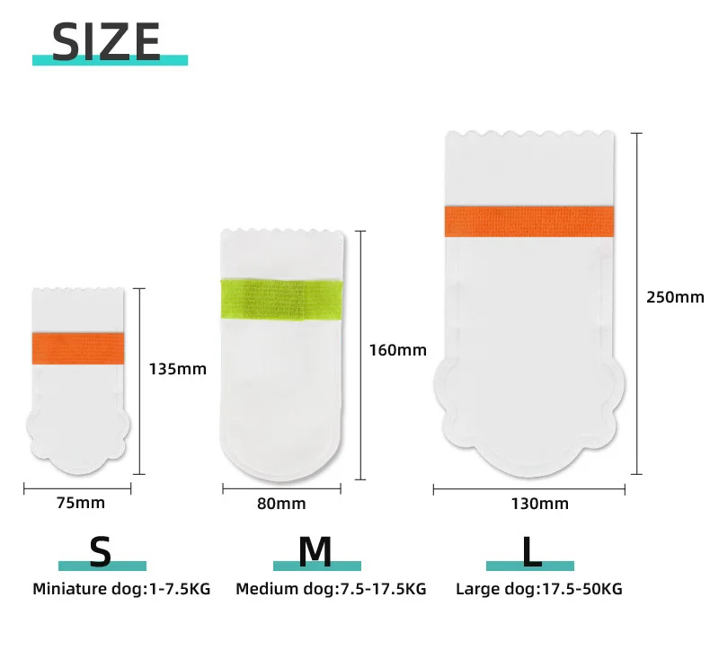 New Disposable Dog Boots Pet Shoes for Dogs Waterproof Non Slip Soft Disposable Dog Shoes