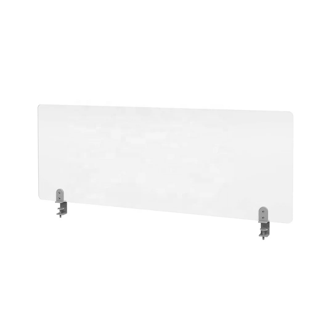 Manufacturer factory supplier Custom Frosted Privacy Desk Panel with 2pcs Desk Partition Clip Office Acrylic Desk Divider