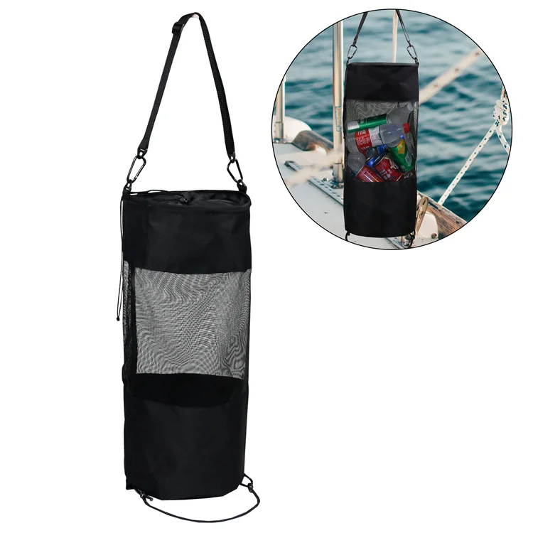 Mydays Outdoor Portable Lightweight Boat Bin Garbage Storage Mesh Trash Bag for Fishing Camper