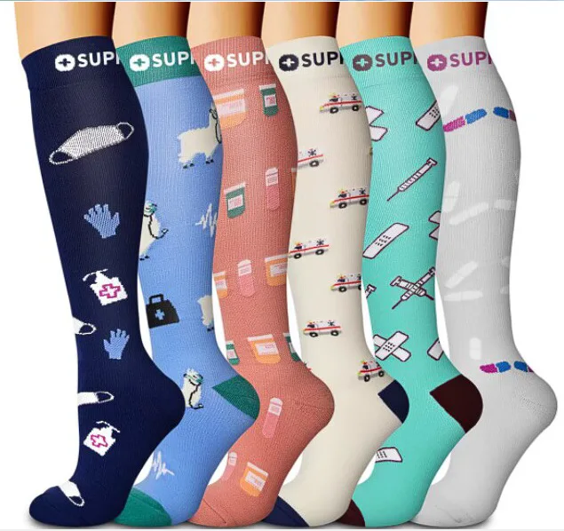 Hot Sale Dropshipping Colorful Fancy Crazy Design Sport Running Compression Socks for Men & Women