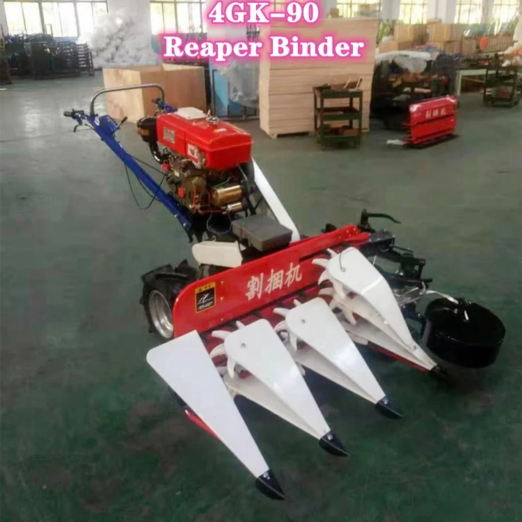Hot Sale Small Grain Harvester/mini Rice Reaper with Diesel Engine Power/farm Reaper Binder Machine Wheat Cutting Machine 3 Rows