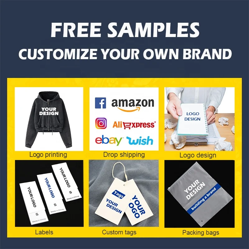 Crop Top Hoodie Custom Logo Design Zipper Hoodie Drawstring Hoodies High Quality