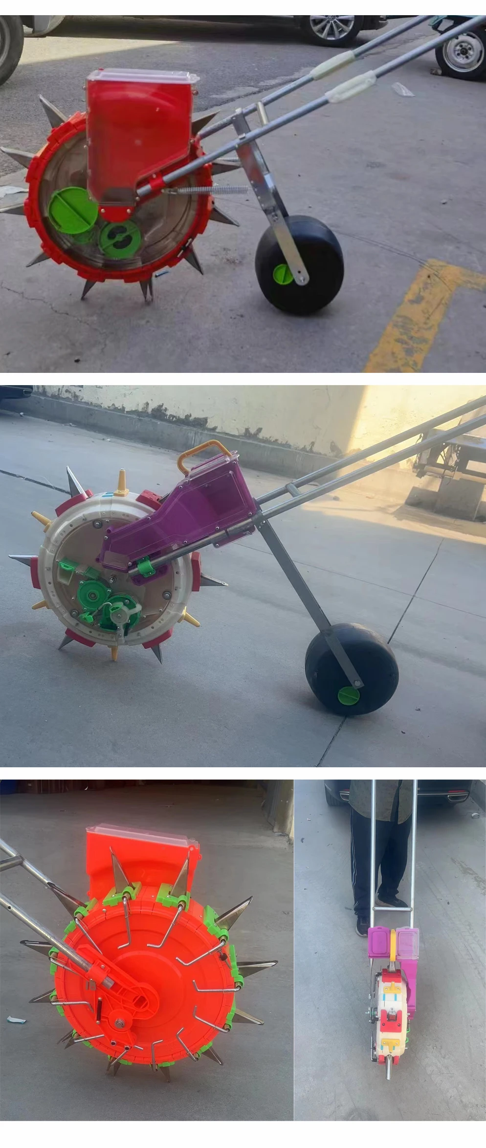 agriculture plant single manual hand pusher machine vegetable maize corn cereal crop hand push seeder