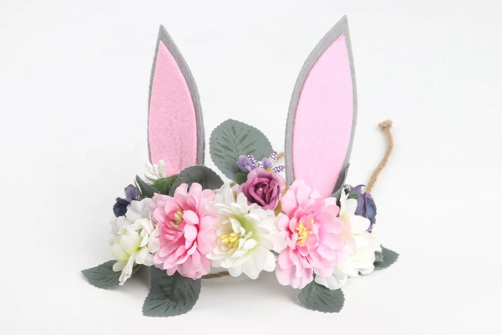 
CFP G00047Woodland Bunny Headband Bunny Ears Easter Headband 