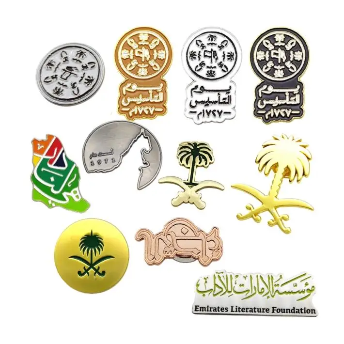 Hot Sale Saudi Souvenir Decoration Uae Custom Hard Passport Pins Enamel Soft Enameled Pin Glue Sticker For iPhone Covers