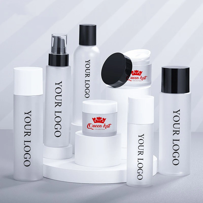 Factory in stock water emulsion suit 100 ml120ml250ml frosted plastic empty bottle customized logo emulsion pure Dew bottle