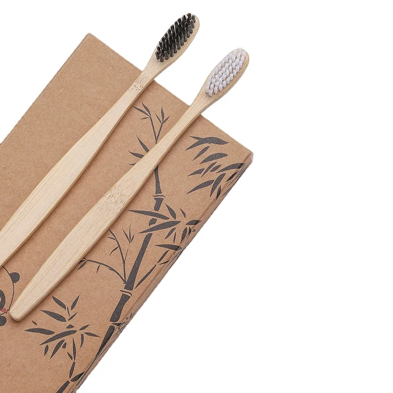 Eco-friendly natural bamboo toothbrush wholesale custom logo toothbrush bamboo wood toothbrush