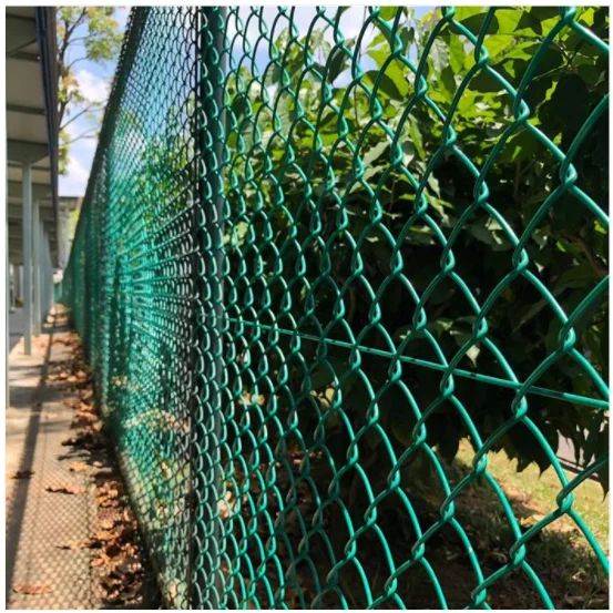 Green chain link fence prices cheap producer 4ft  6ft 8ft  wholesale wire chain link fence accessories fittings