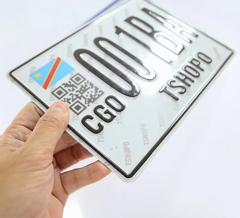 Manufacture Reflective Film Embossing Motorcycle Number Plate Number Metal Aluminum Car plate Sign License Plate