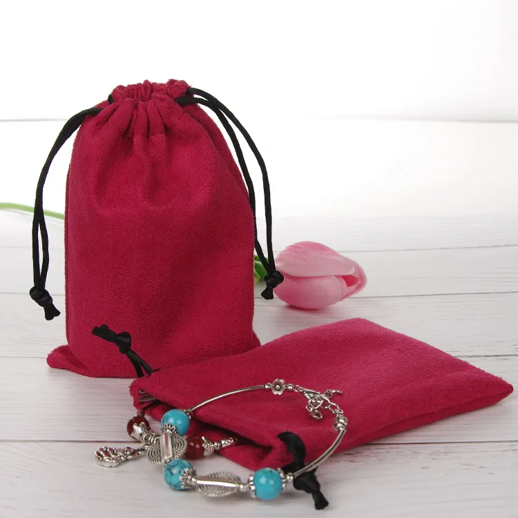 Custom Packaging bags for Jewelry Gift Earrings Necklace Rings Antiques Suede Jewelry Pouch Bag
