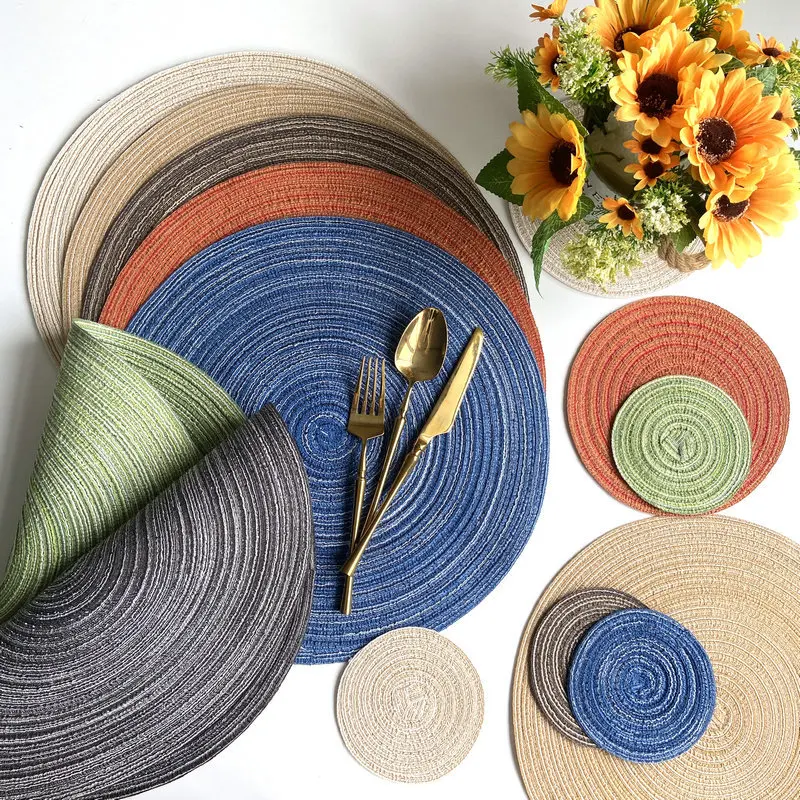 Set De Table Mariage Round Table Place Mats Wedding Rope Tablemats Round Woven Braided Placemats For Kitchen Table