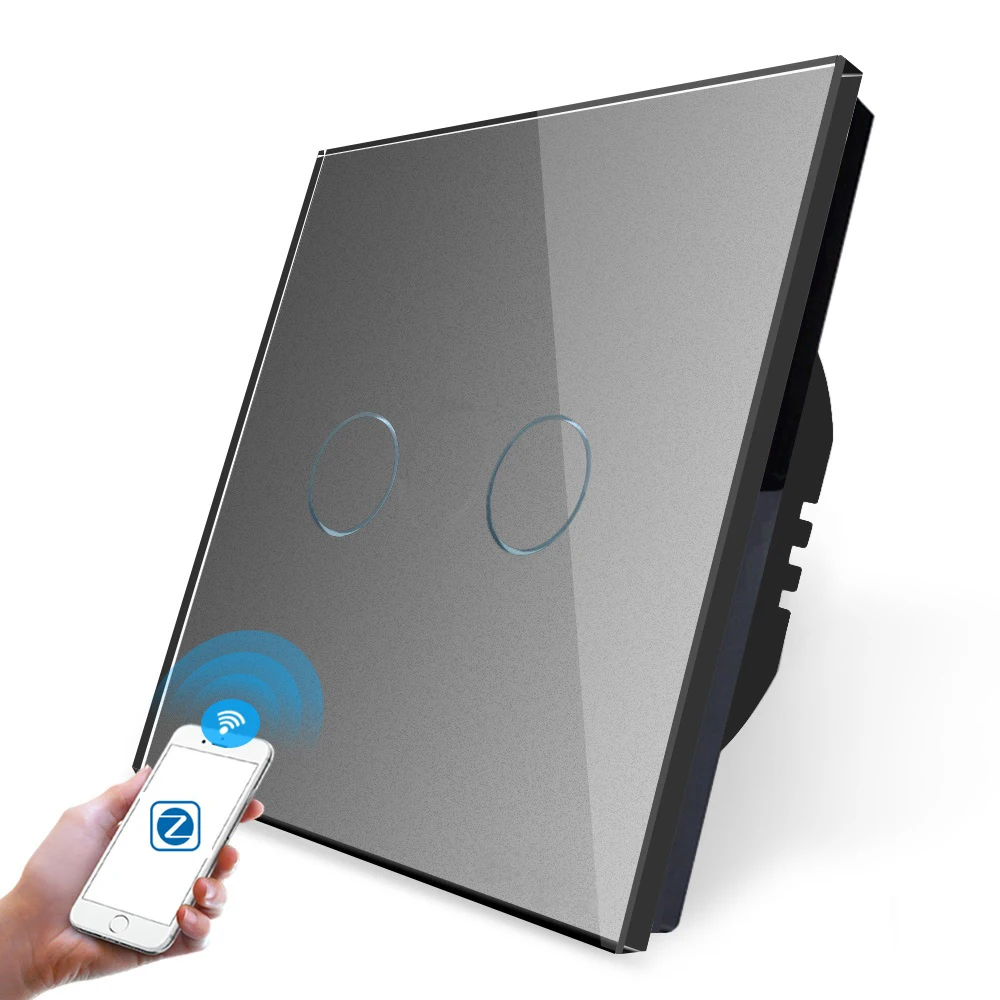 Zigbee прерыватель inteligente 2 gang Крытый беспроводной пульт дистанционного управления настенный выключатель zigbee Смарт света