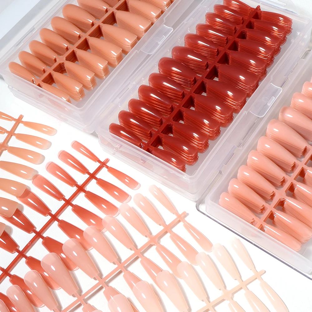 Private Label Beauty Tips ABS Plastic Artificial Press on Glossy Multiple Sizes Colored xxl Long salon nail acrylic  Tips