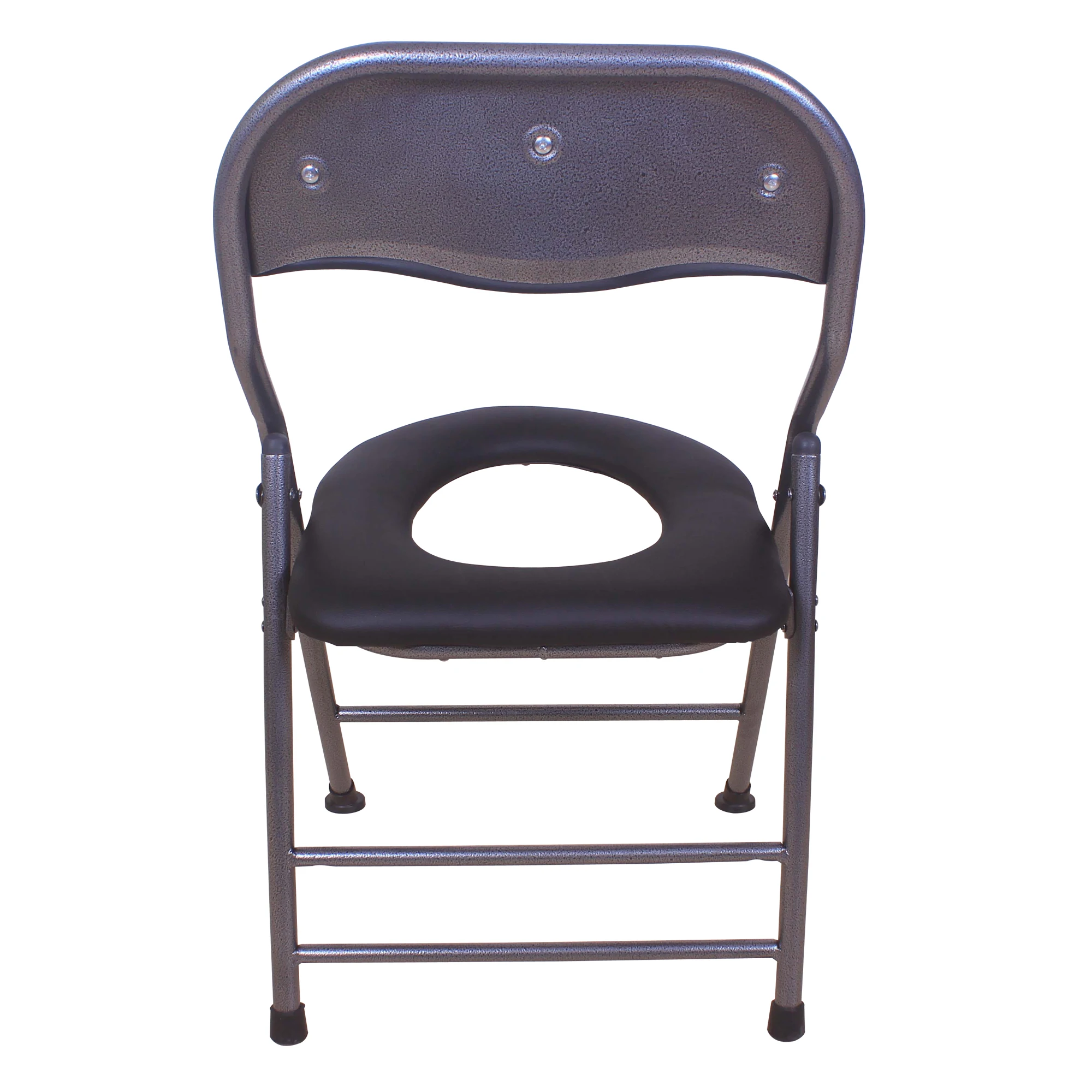 Folding Medical Bedside Commode with Removable Bucket for Handicap Elderly Camping Toilet Chair with Armrests and Backrest